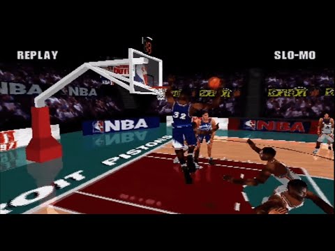 NBA ShootOut '97 (PS1, CPU VS CPU) - Detroit Pistons vs Utah Jazz