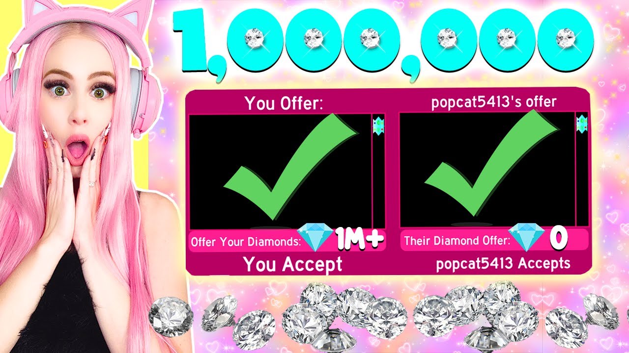 I Traded Someone One Million Diamonds In Royale High Roblox Royale High Trading Youtube - leah ashe roblox royale high trading hub