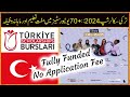 Turkey burslari scholarship 2024  fullyfunded trkiye scholarships with monthly stipend 