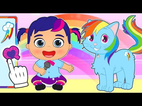 BABY PETS 🌈 Kira and Max Dress up as a Rainbow Pony Character | Educational Videos for Children