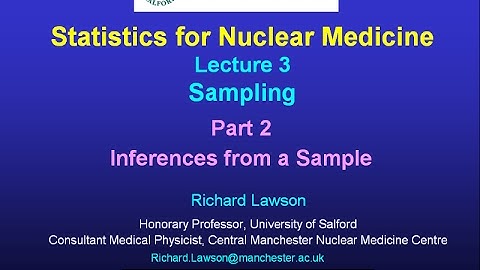 Statistics Lecture 3, Sampling; Part 2