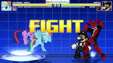 Rainbow Dash And Twilight Sparkle VS Mario And Deadpool In A MUGEN Match / Battle / Fight