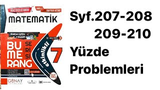 7.Sinif Bumerang S.207-210 Yüzde Problemleri̇