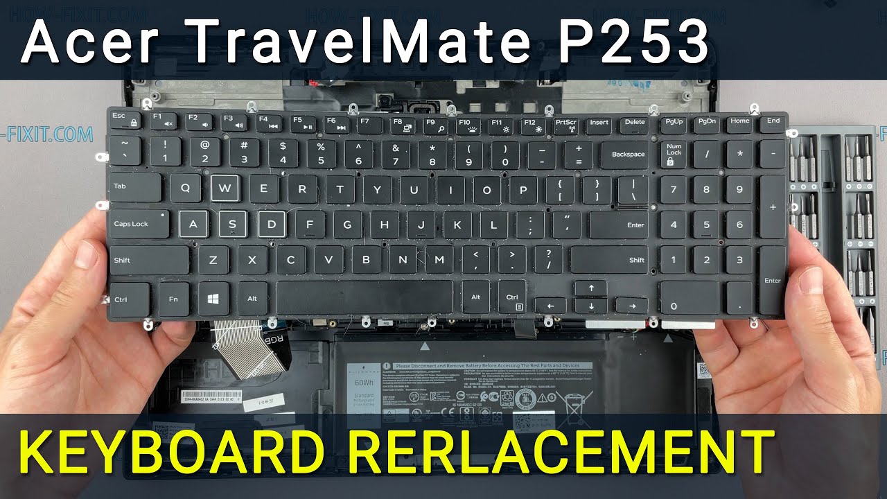 ACER TRAVELMATE SPIN B3 キーボード一部キーに不具合 Acer TravelMate P253 Keyboard Replacement - Fix Broken/Not Working