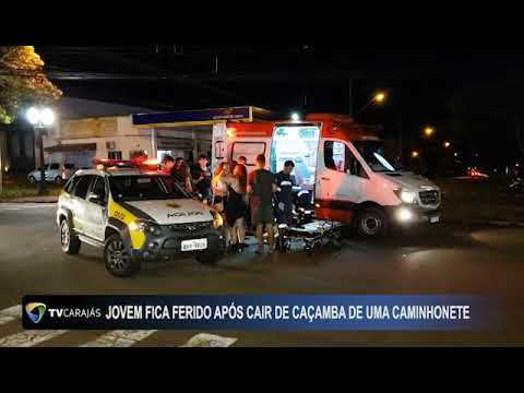 Jovem fica ferido após cair de carroceria de Fiat Strada no centro de Campo Mourão