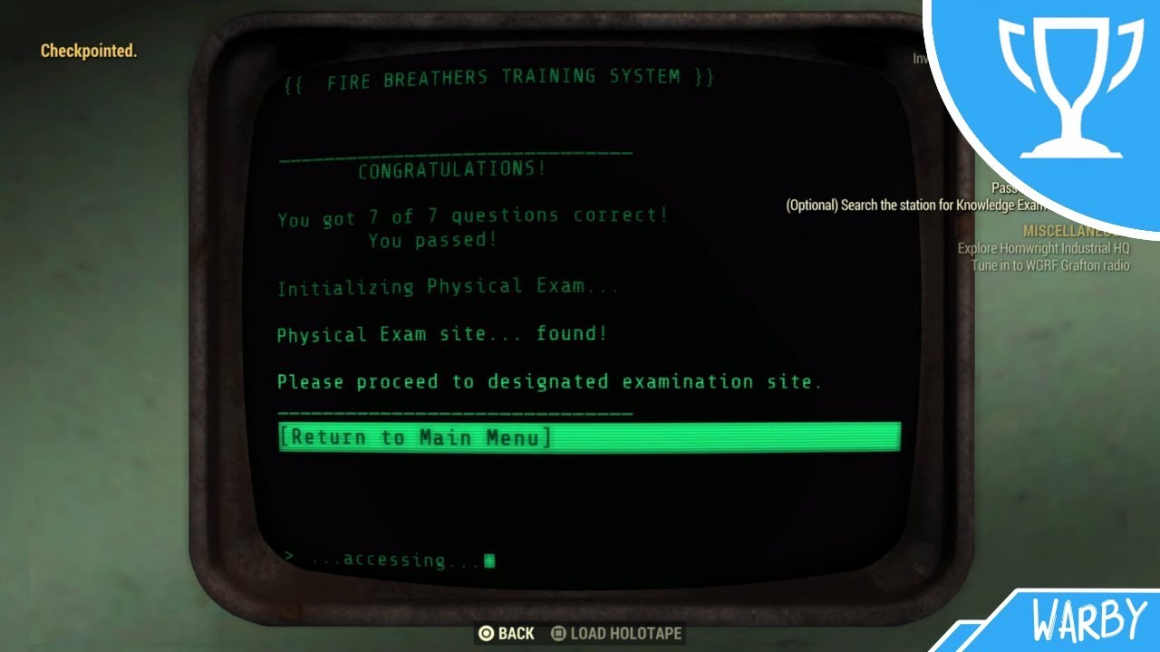 Fallout 76 - How To Pass Knowledge Exam (Into The Fire Mission Walkthrough)