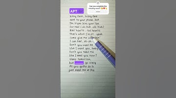 Learn English Through Song : APT with ROSE & Bruno Mars #shorts
