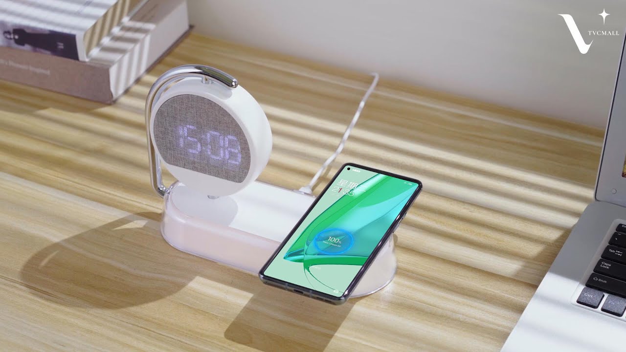 3-in-1 Led Lamp | Wireless Charger, Alarm Clock Dimmable-