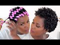 HOW TO CURL SHORT NATURAL 4C HAIR WITHOUT HEAT | PERM ROD SET
