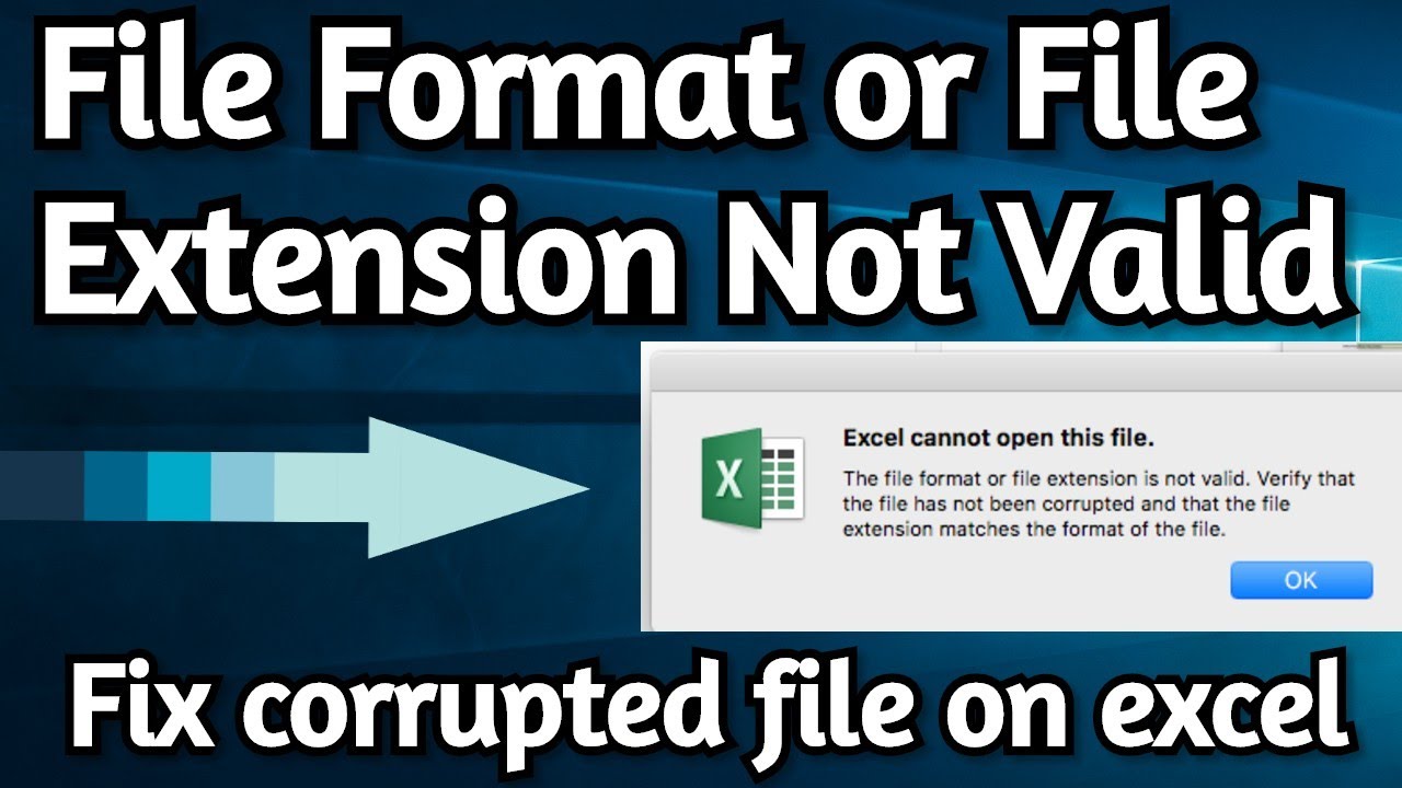 Excel cannot open the file because the file format or file extension is not valid