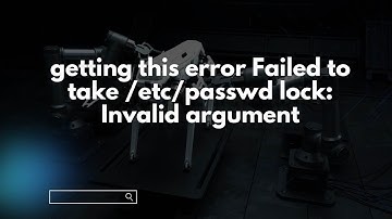 getting this error Failed to take /etc/passwd lock: Invalid argument