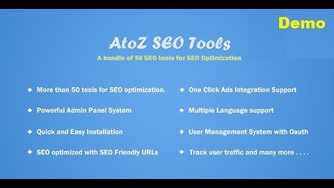 AtoZ SEO Tools - Search Engine Optimization Tools Demo Video