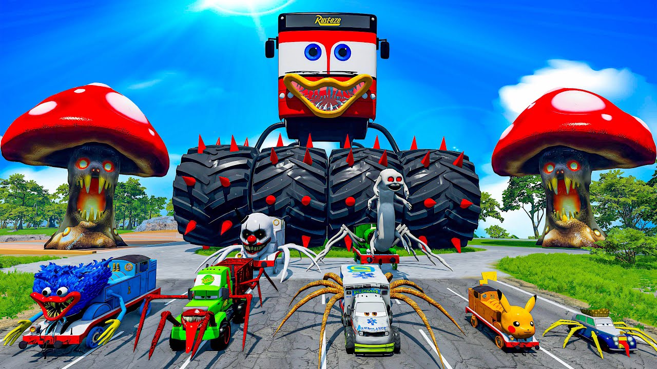 ALL MONSTERS Big & Small Cars with NEW RENG RENG BUS EATER & CAR EATER & BUS EATER – BeamNG Drive