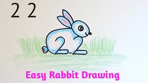 How to draw a Rabbit from 22 number | Easy Drawing For Kids | Step by step drawing