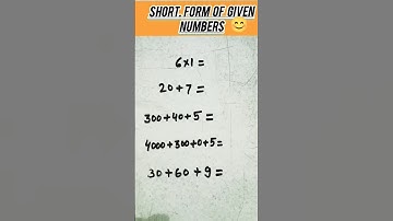 |write the short form of the following numbers|#short #expanded
