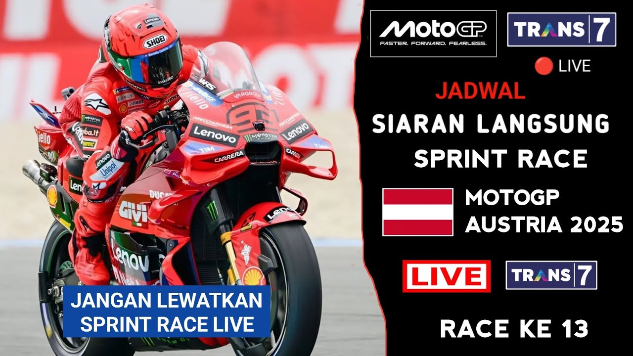 Jadwal Siaran Langsung Sprint Race MotoGP Austria 2025 | MotoGP Austria ...