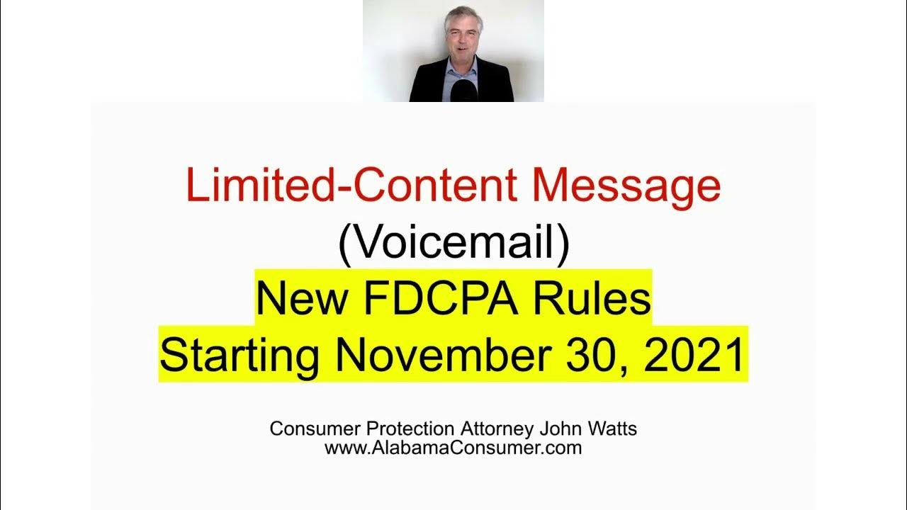 New FDCPA Rules Limited Content Message YouTube