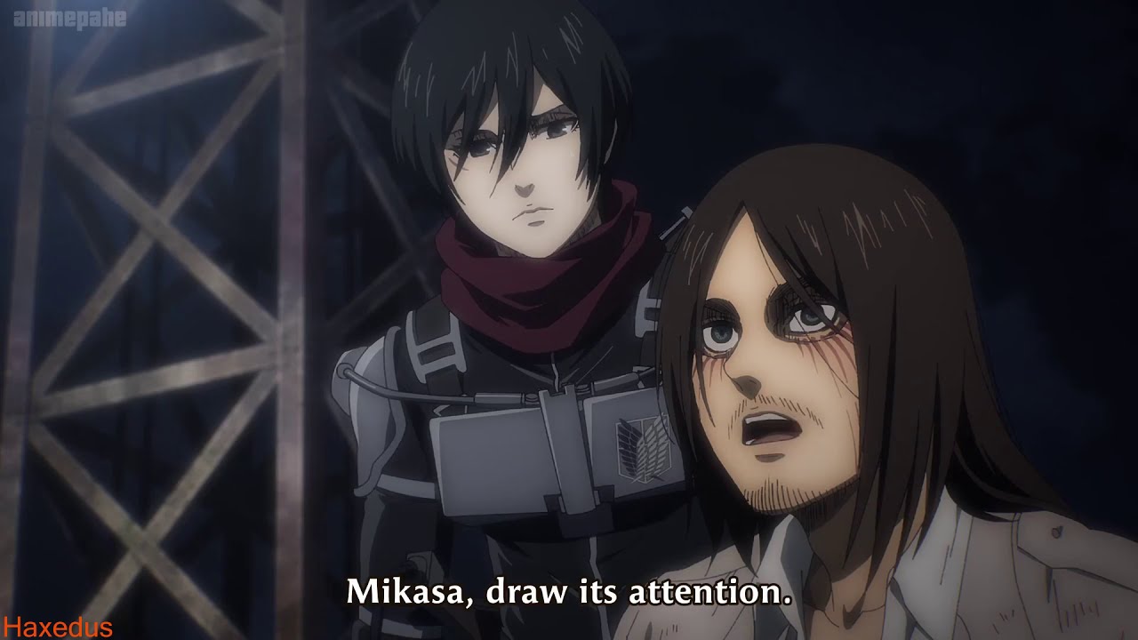 Download Attack on Titan Season 4 Episode 6 - Mikasa Appears! Eren fights the War Hammer Titan