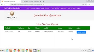 PHP MYSQL Project Part 21  |  Civil Problem Resolution  |  Hindi