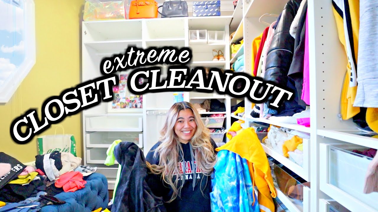 CLOSET CLEANOUT! *declutter, organization and full closet