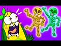 Spooky Scary Skeletons Dance! || Dress Up for the Halloween || Vampire vs Skeleton vs Wednesday