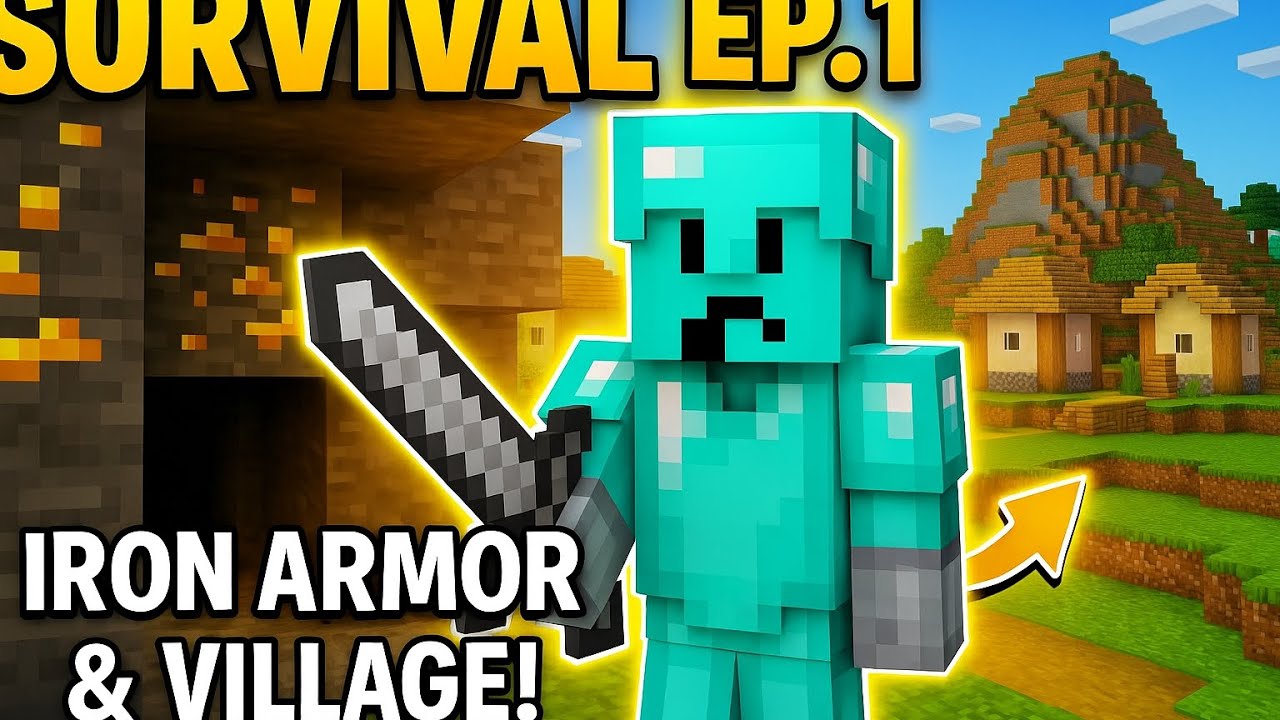 Minecraft PE Survival Series EP 1 | Made Iron Armor and Tools 🔥 - YouTube
