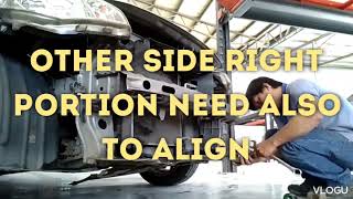 body repair: front bumper inner support lower portion on mirage G4