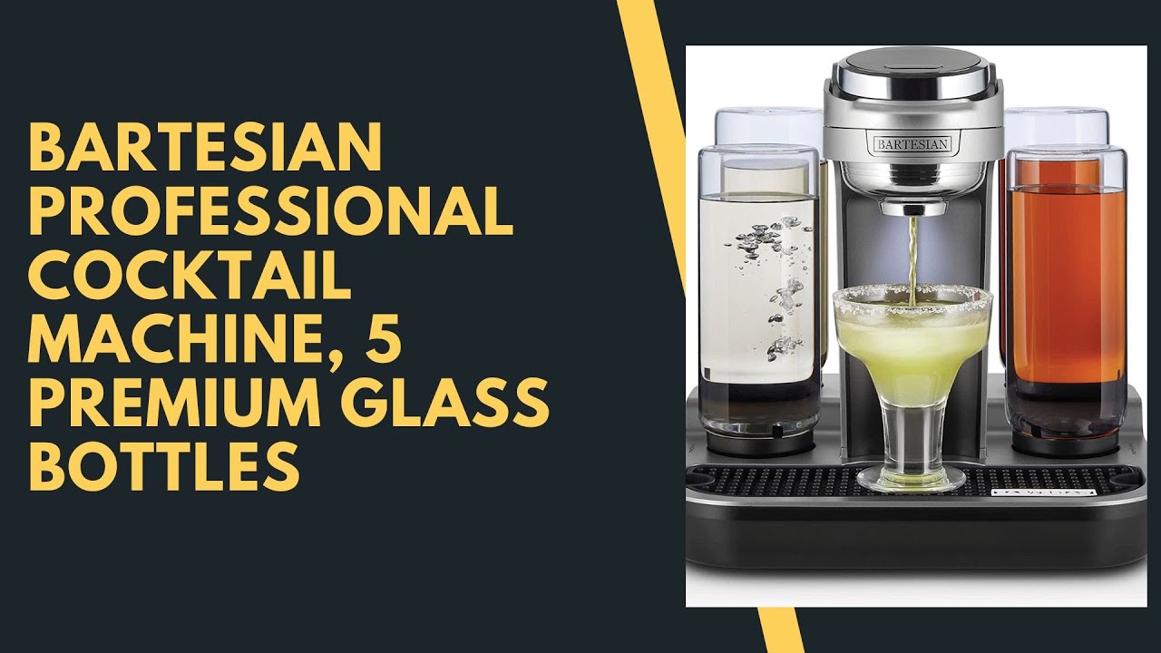 Bartesian Professional Cocktail Machine, 5 Premium Glass Bottles, 55306