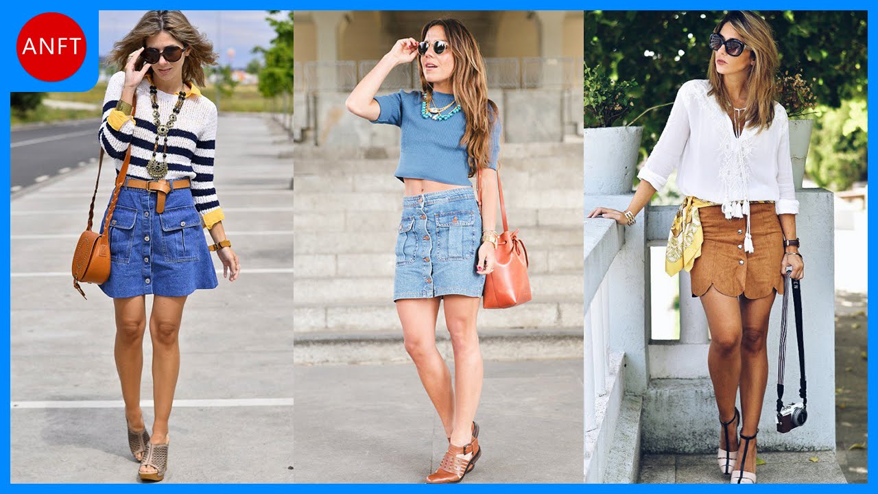 summer button front skirts