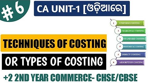 Cost Accounting || Unit-1 || Techniques of Costing || +2 2nd Year Commerce ||
