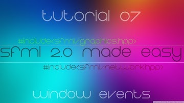 C++ Sfml 2.0 Made Easy Tutorial 7 - Window Events