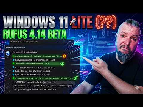 Windows 11 LITE cu Rufus 4.14? ADEVARUL Despre Noul Update Beta