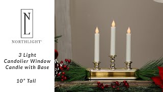 10 LED 3-Light Candolier Window Candle with Base - White and Gold Northlight YS93851 Northlight