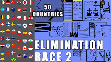 50 Countries Elimination Marble Race 2 in Algodoo \ Marble Race King
