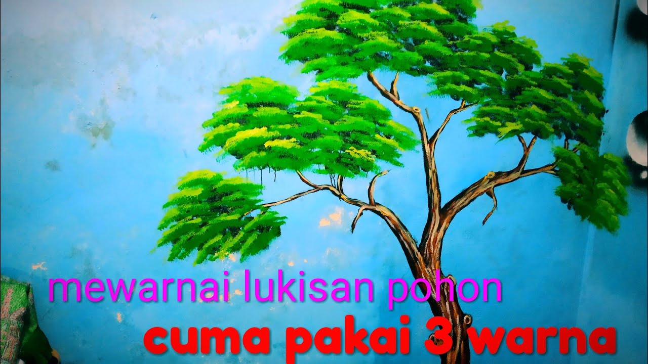 Cara mewarnai  gambar  pohon  YouTube