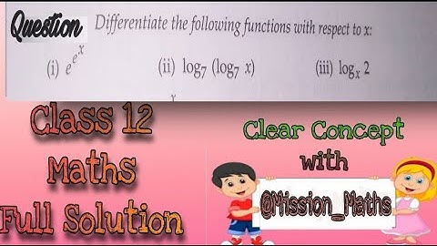Differentiate w. r. t. X log7(log7x) #class12maths #differentiation ‎@Mission_Maths 