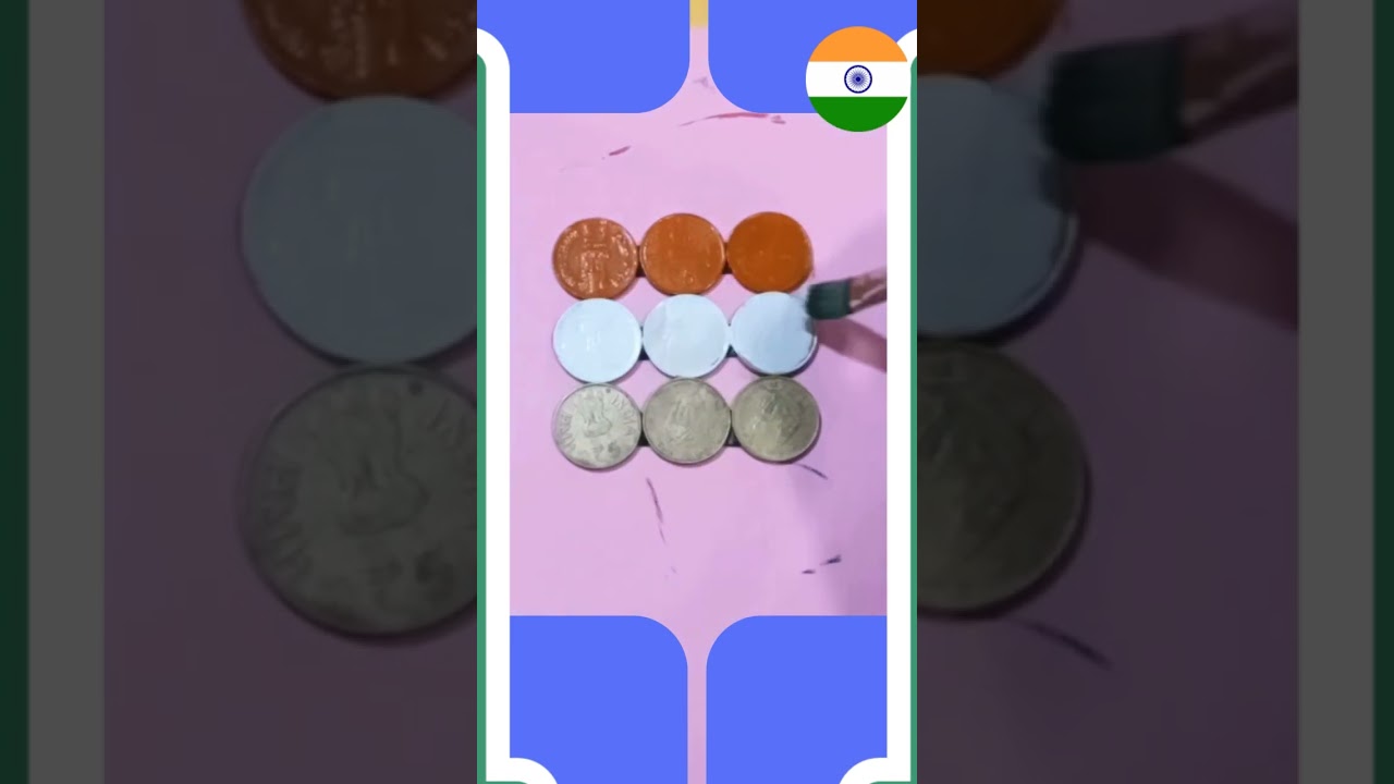 Flag Art on Coin 🇮🇳😄 