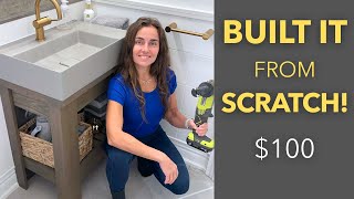 Simple DIY Bathroom Vanity | Save $$$ #woodworking #diyPlumbing #bathroomVanityDIY
