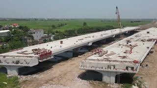 Cầu vượt sông Châu Thành đang xây nối hai tuyến đường nghìn tỷ ở Nam Định
