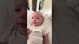 Nora 5 weeks old. Good morning video to daddy