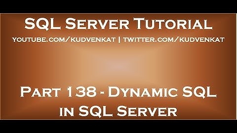 Dynamische SQL in SQL Server