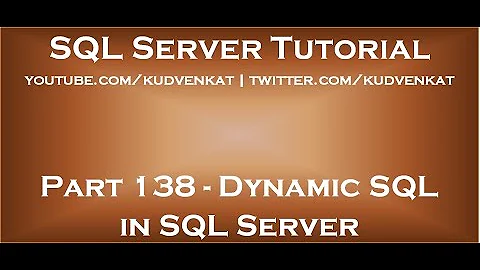 Dynamic SQL in SQL Server