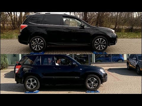 Which 4x4 system is better? Old Suzuki Grand Vitara or New Subaru Forester? Test on rollers