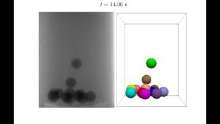 Dense spheres suspended in a turbulent jet: low flow, many spheres