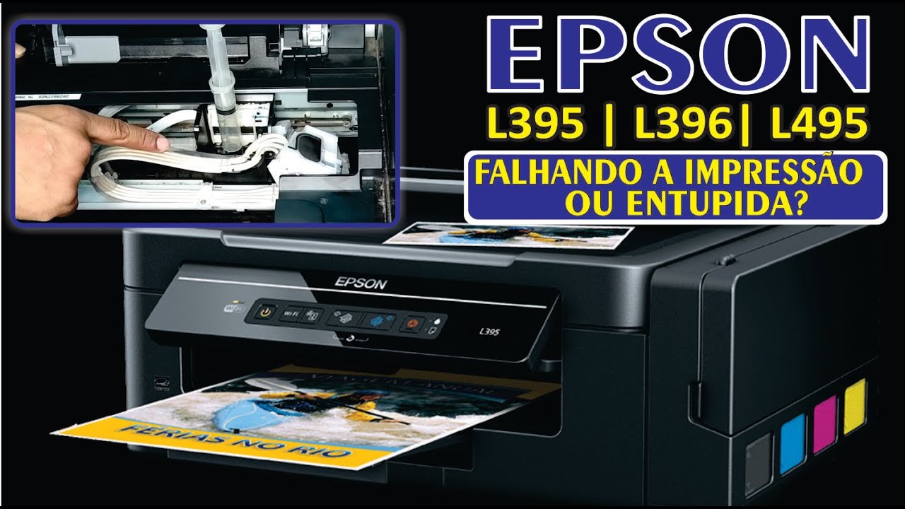 EPSON L395 | L396 | L495 como desentupir e tirar o ar da cabeça de impressão  da EPSON - YouTube