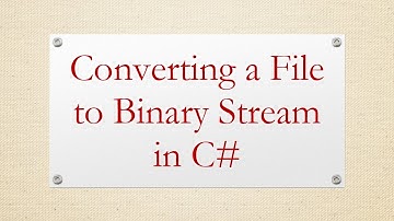 Converting a File to Binary Stream in C#