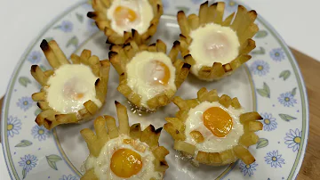 POTATO BASKETS WITH EGGS by Betty and Marco - Quick and easy recipe