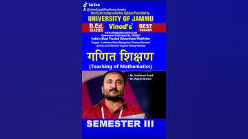 Vinod B.ed Jammu University Sem 3 - Teaching of Mathematics