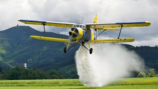 Antonov AN-2 pro hašení lesních požárů - hasiči cvičili plnění letadla, Frýdlant nad Ostravicí