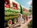 🌙 Hasbi Rabbi Jallallah | Cute Muslim Kids Naat | Watermelon Train Animation 🚂🍉 #cute #shorts
